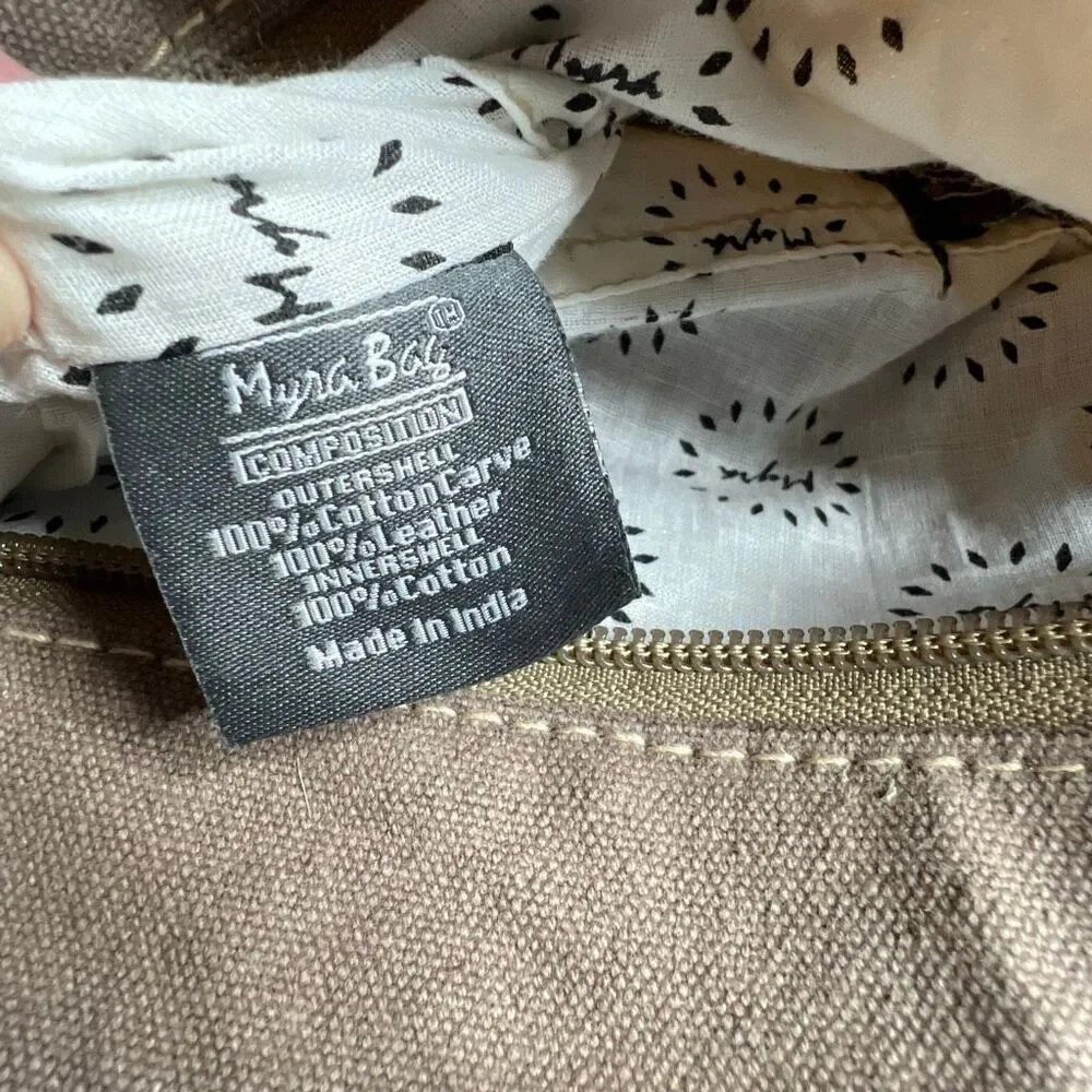 Myra Classy Canvas & Leather Cowhide Backpack Bag